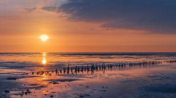 Het Wad bij Eemshaven van Marga Vroom