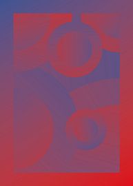 Psychedelische abstrakte Kreise - Primärfarbe V6 von Pim Haring