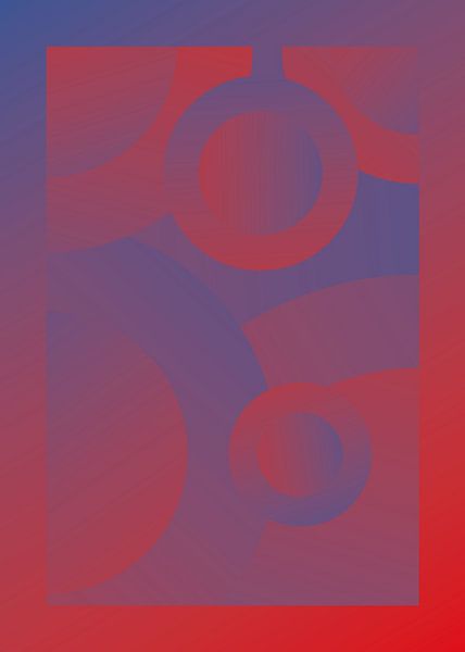 Cercles abstraits psychédéliques - Couleur primaire V6 par Pim Haring