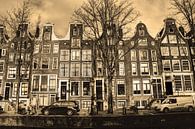 Binnenstad van Amsterdam in de Winter Sepia van Hendrik-Jan Kornelis thumbnail