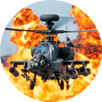 AgustaWestland Apache aanvalshelikopter met explosies van KC Photography