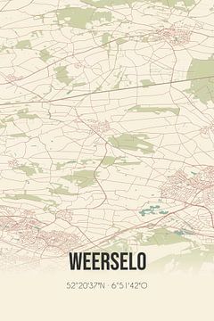 Vintage landkaart van Weerselo (Overijssel) van Rezona