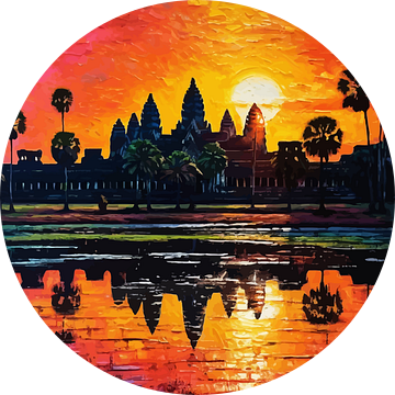 Angkot Wat Zonsondergang