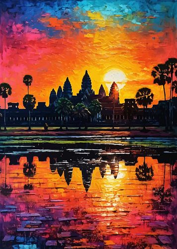 Angkot Wat Zonsondergang
