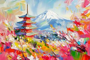 Berg Fuji und Kirschblüte