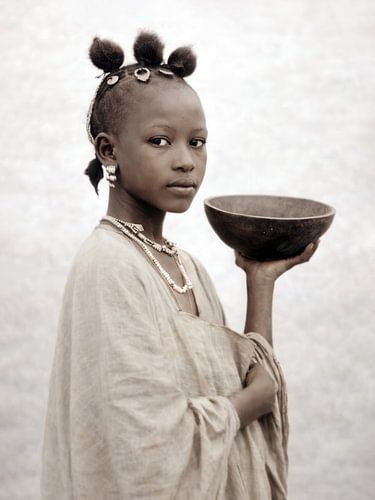 Portret van een meisje uit Timboektoe, Mali Afrika