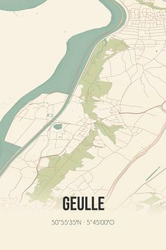 Vintage map of Geulle (Limburg) by Rezona