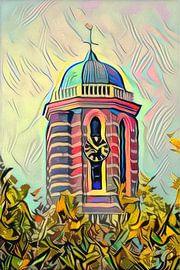 Gemälde Zwolle-Pfeffertopf im Picasso-Stil von Slimme Kunst.nl