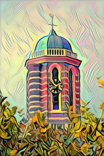 Painting Zwolle pepper pot in Picasso style by Slimme Kunst.nl