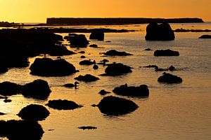 Zonsondergang Nordstrand van Helgoland