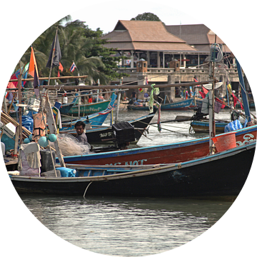 Vissersboten op Ko Samui - Thailand van t.ART