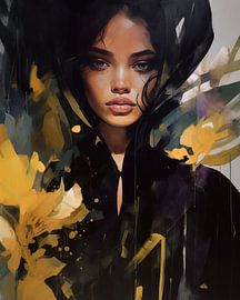 Portrait moderne illustré sur Carla Van Iersel