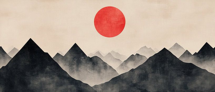 Red sunrise over Bergen by Poster Art Shop