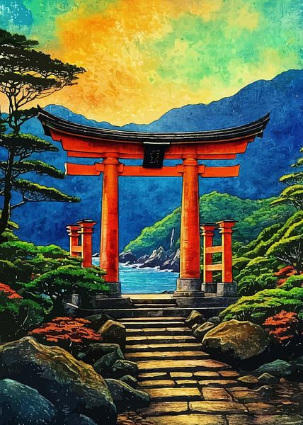 Torii Gate Sunset by MIROKKU