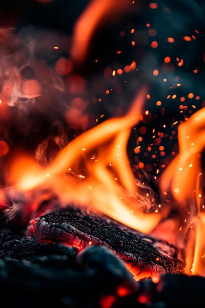 Glowing flames and shimmering embers by Poster Art Shop