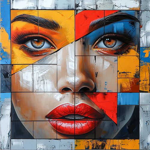 Modern abstract female portrait.