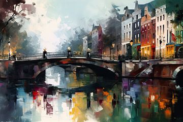 Amsterdamse brug schilderij sur Tableaux ARTEO