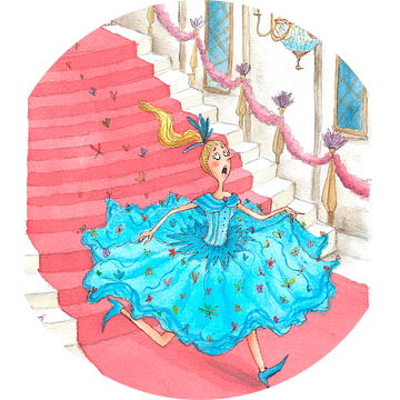 Cinderella - Aquarel illustratie voor kinderen van Mayon Middeljans
