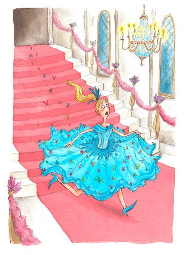 Cinderella - Aquarel illustratie voor kinderen
