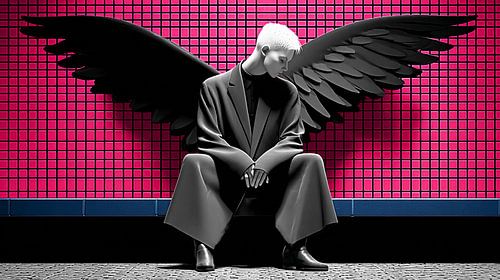 Ange du crépuscule urbain