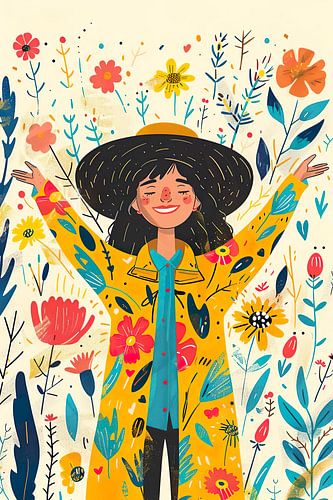 Portrait d'une jeune fille colorée