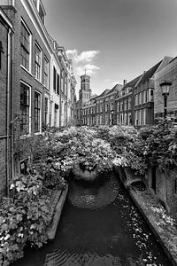 Le Kromme Nieuwegracht à Utrecht avec Ottone en noir et blanc sur André Blom Fotografie Utrecht