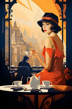 Art Deco koffie reclameposter #1 van Skyfall