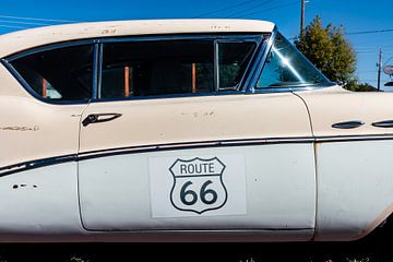 Oldtimer with sign Route 66 in Williams Arizona USA by Dieter Walther