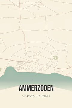 Vintage landkaart van Ammerzoden (Gelderland) van Rezona