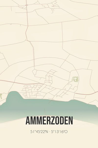 Vintage map of Ammerzoden (Gelderland) by Prints of Place