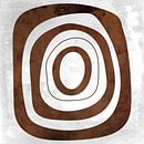 Abstracte geometrische cirkels in grunge roestbruin 7 van Dina Dankers thumbnail