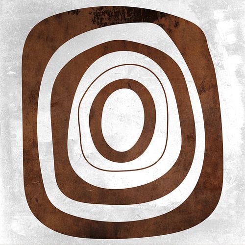 Cercles géométriques abstraits en brun rouillé grunge 7