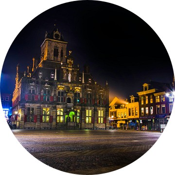Delft | Stadhuis bij nacht van Ricardo Bouman
