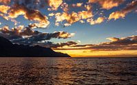Setting sun at Lake Geneva