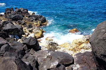 Lava Rocks Blue Ocean