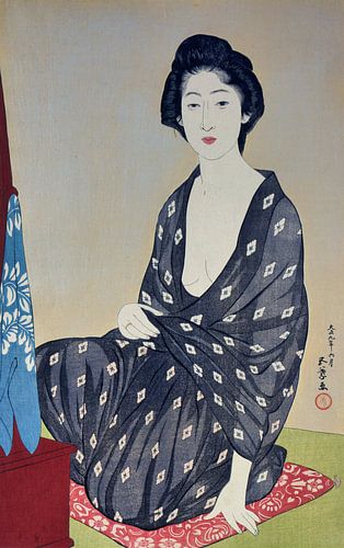 Vrouw in een zomerkleding, Hashiguchi Goyo, 1920