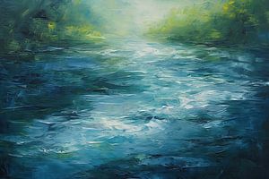 Das Fließen des Flusses im Innern | Gemälde für Achtsamkeit