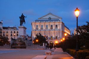 Theatro Real, Plaza de Oriente, Twilight, Madrid, Espagne
