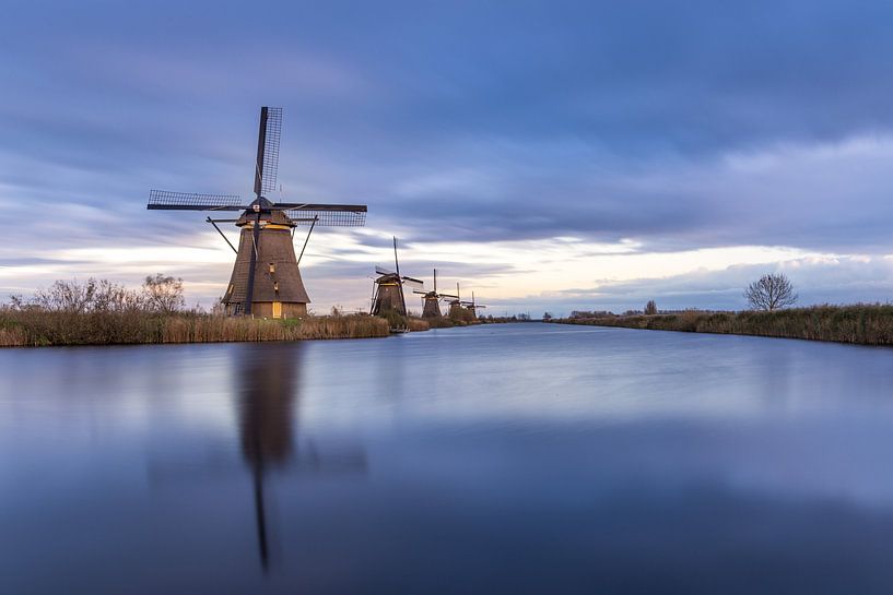 Les moulins de Kinderdijk au coucher du soleil par Jens De Weerdt