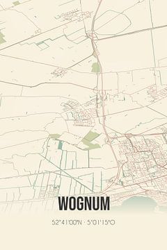 Vintage landkaart van Wognum (Noord-Holland) van Rezona
