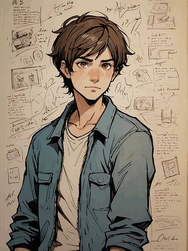 Anime jongen student