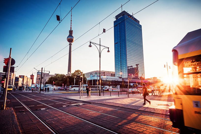 Berlin - Coucher de soleil sur l'Alexanderplatz par Alexander Voss