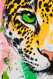Jaguaraugen in buntem Aquarellstil von Poster Art Shop