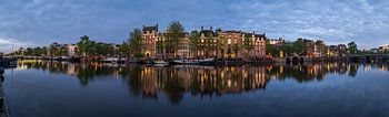 Panorama of the Amstel River in Amsterdam, 2020