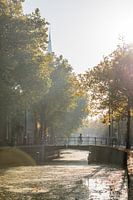 Automne à Gouda. Pont sur le Gouwe.