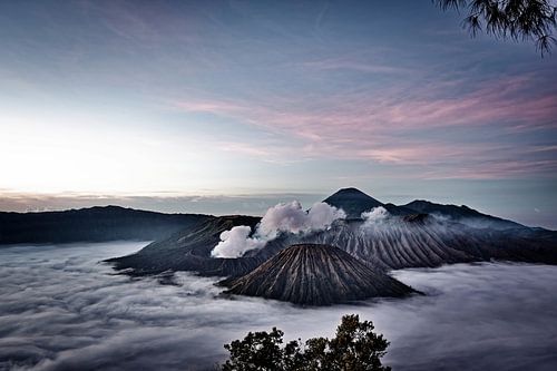 Bromo and Semeru in the light of dawn