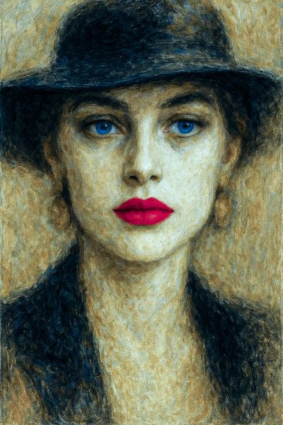 Lèvres rouges en Golden Light par Ainoeska