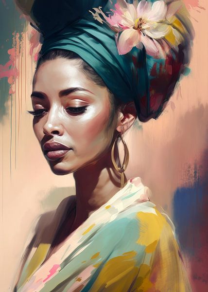 Portrait coloré dans des tons pastels et chauds par Studio Allee