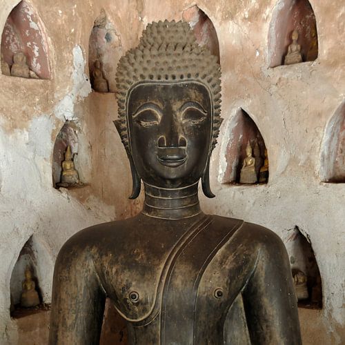 oud Boeddha beeld (vierkant)