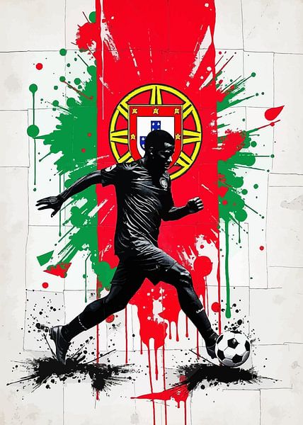 Portugal Fußballspieler Schatten Silhouette von MIROKKU